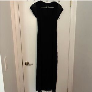 moda international vintage mesh black dress